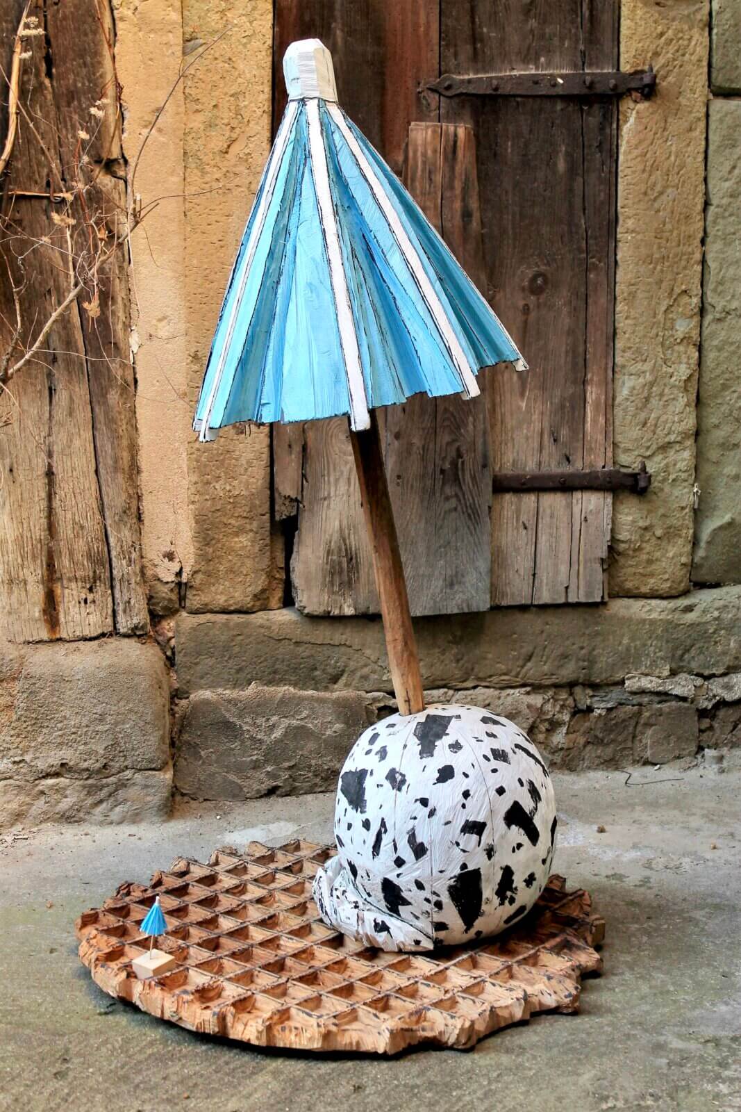 Eis Waffel Schirm - Eiche gefasst