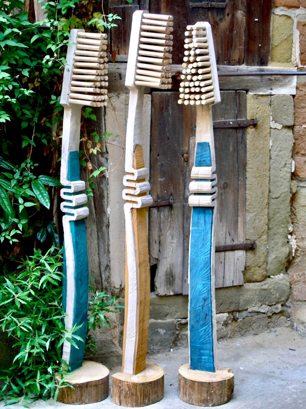 Zahnbürsten - Eiche gefasst