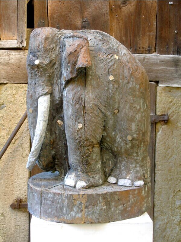 Elefant - Abguss in Bronze gefasst (Rohguss) 